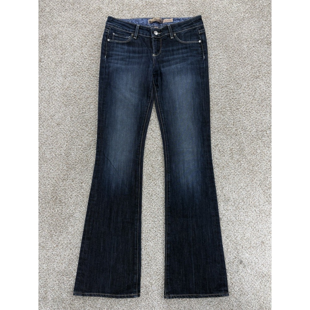 PAIGE Laurel Canyon High Rise Flare Jeans Womens 26 Blue Dark Wash Coastal Boho